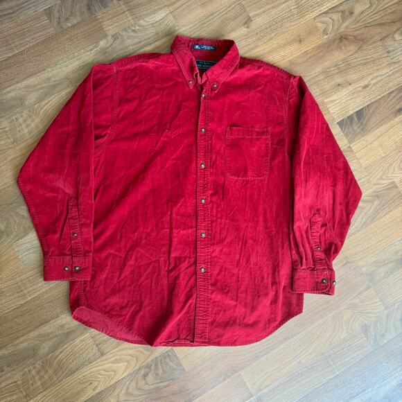 Vintage VTG 90’s Y2K John Ashford Corduroy Longsleeve Button Down Shirt - Picture 4 of 7